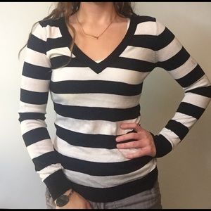 Black and White Striped Forever 21 Sweater